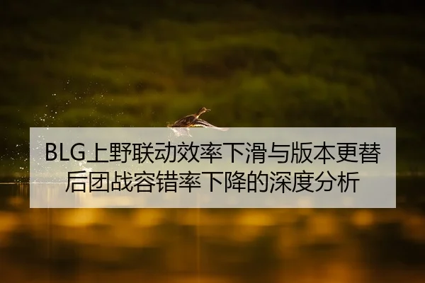 BLG上野联动效率下滑与版本更替后团战容错率下降的深度分析